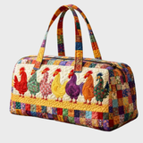 Roosters on Patchwork Weekender Bag | Elise