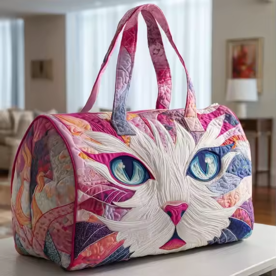 Pastel Cat Weekender Bag | Fern