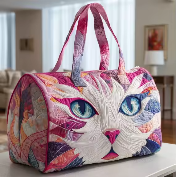Pastel Cat Weekender Bag | Fern