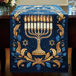 Lit Menorah Table Runner