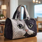 Black-and-White Cat Weekender Bag | Gemma