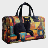 Black Cat on the Bookshelf Weekender Bag | Lyra