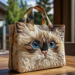 Blue-Eyed White Cat Tote Bag