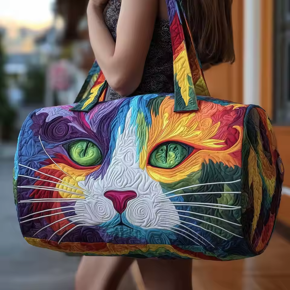 Colourful Cat Weekender Bag | Greta