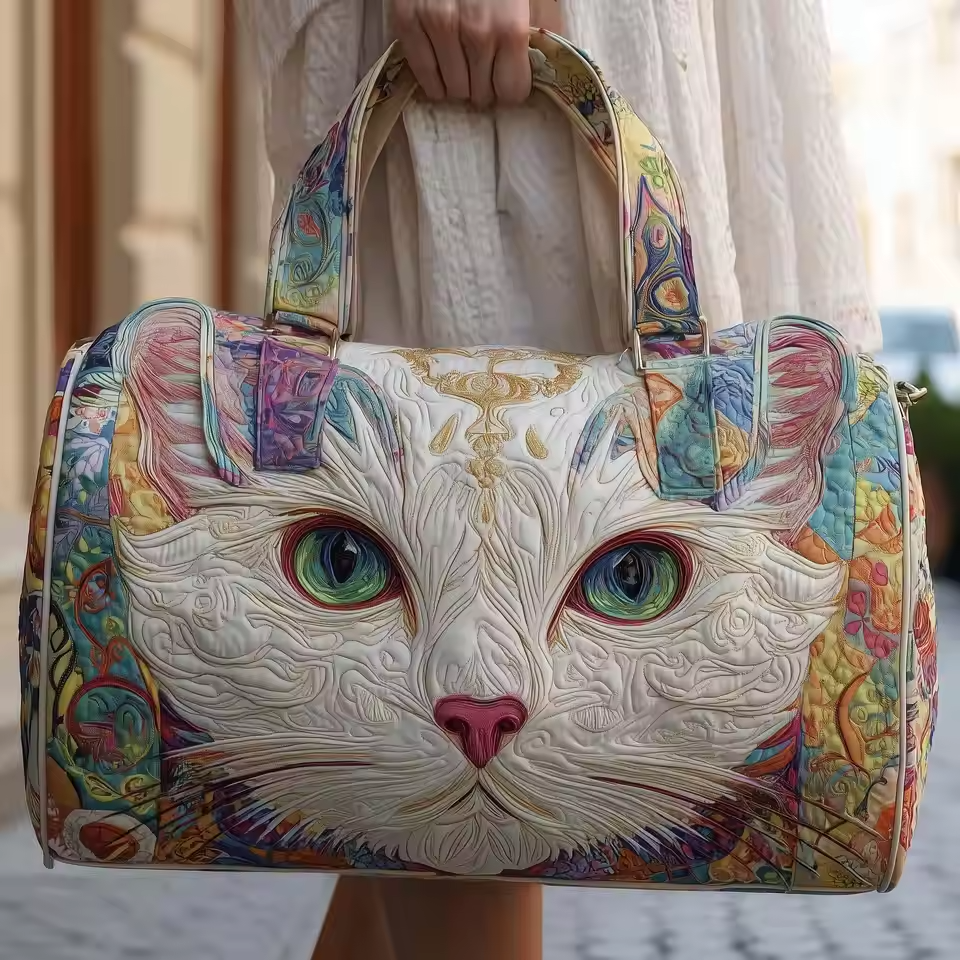 White Cat and Pastels Weekender Bag | Tatiana