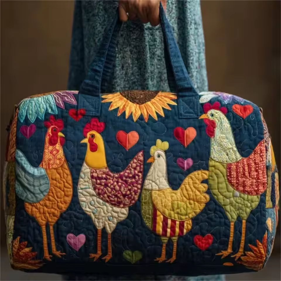Hen Family and Hearts Weekender Bag | Elaine