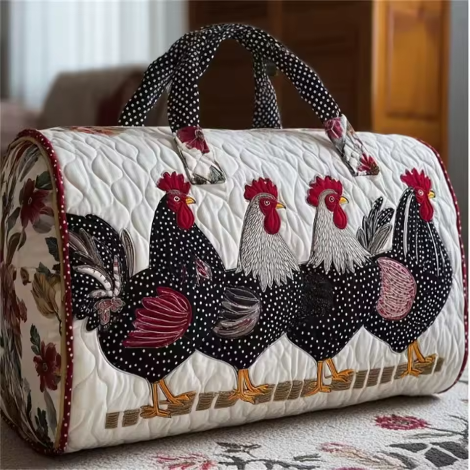 Black-and-White Hens Weekender Bag | Emerson