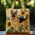 German Shepherd and Flowers Tote Bag