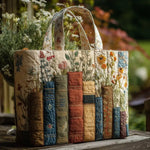 Books and Flowers Tote Bag