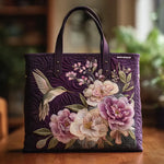 Lilac Hummingbird and Orchid Tote Bag