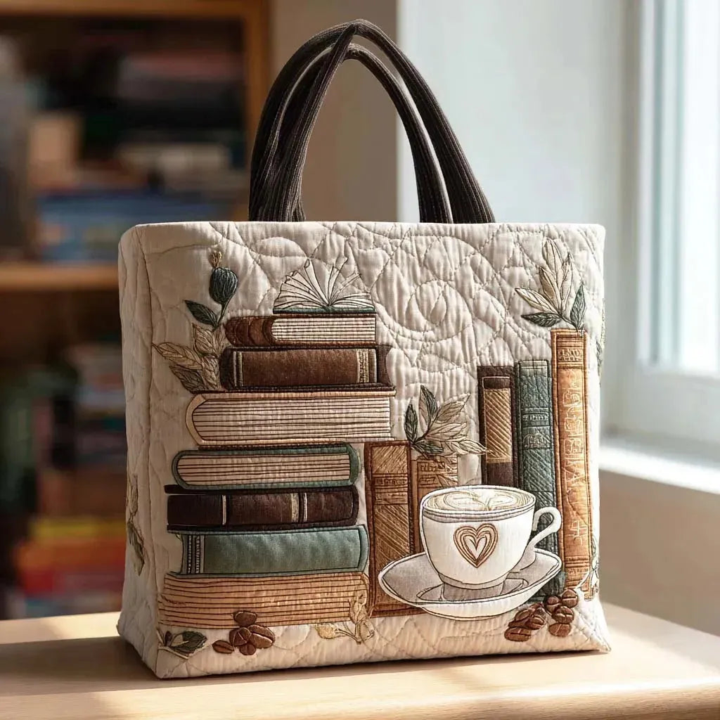 Coffee-Brown Quilted Shoulder Bag