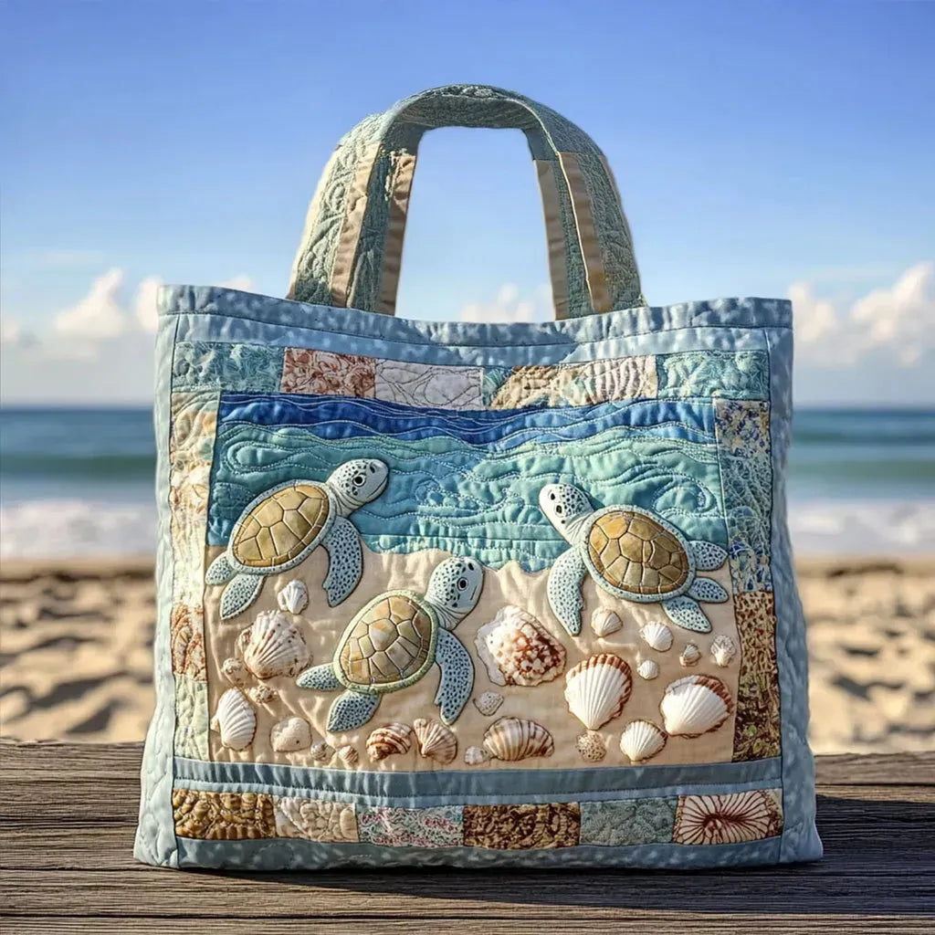 Patchwork Turtle Tote Bag