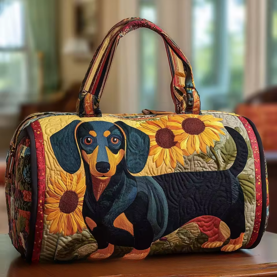 Dachshund and Sunflowers Weekender Bag | Rowan