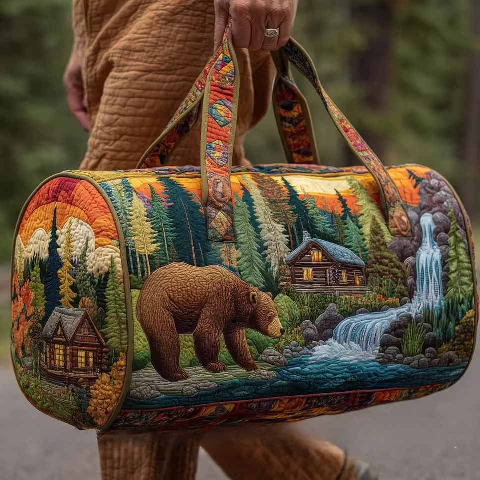 Bear and Forest Cabin Weekender Bag | Macie