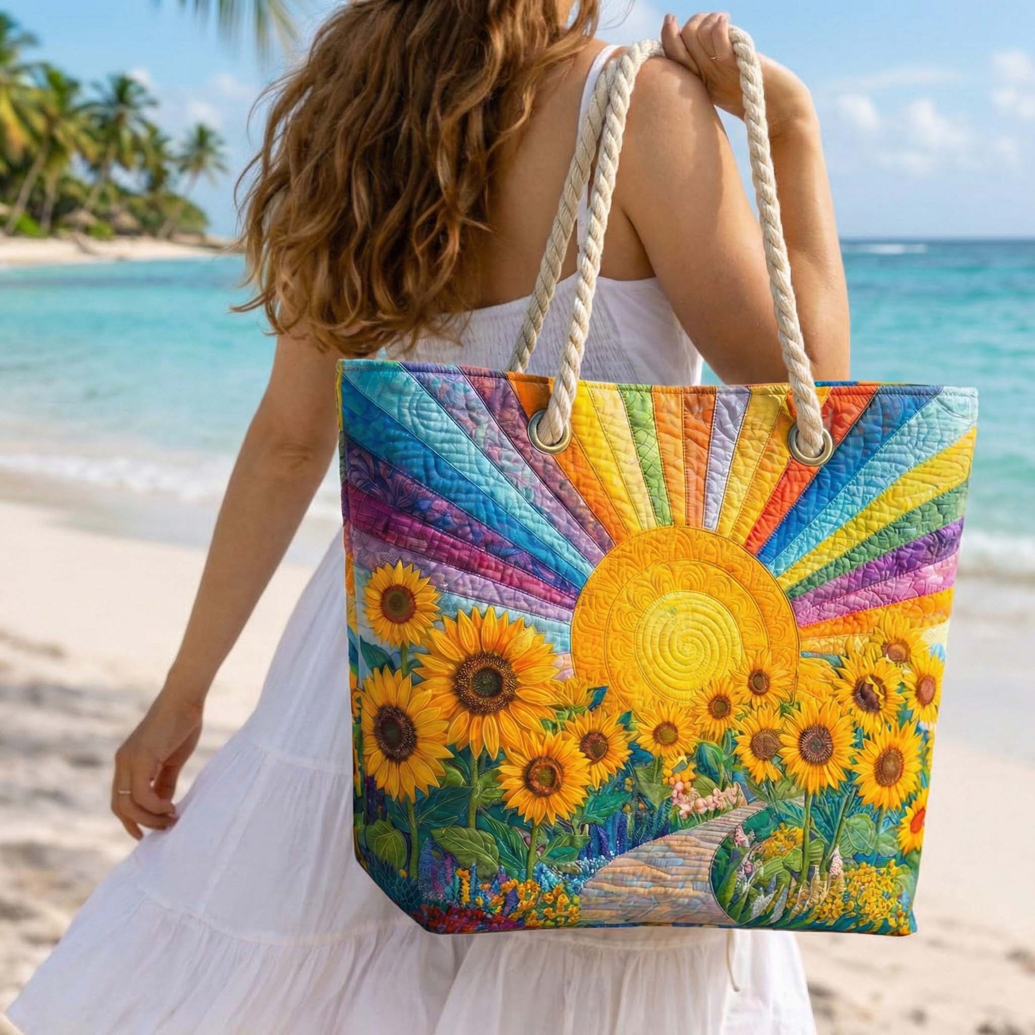 Rainbow Sun Beach Bag