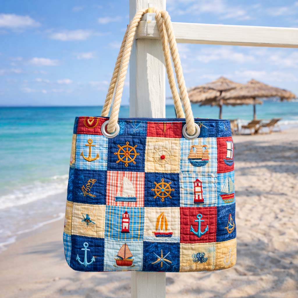Nautical Patchwork Beach Bag