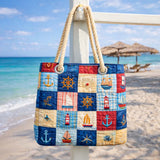 Nautical Patchwork Beach Bag