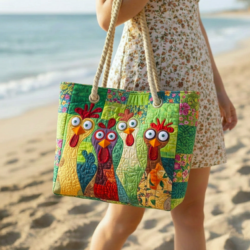 Colourful Hen Beach Bag