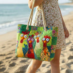 Colourful Hen Beach Bag