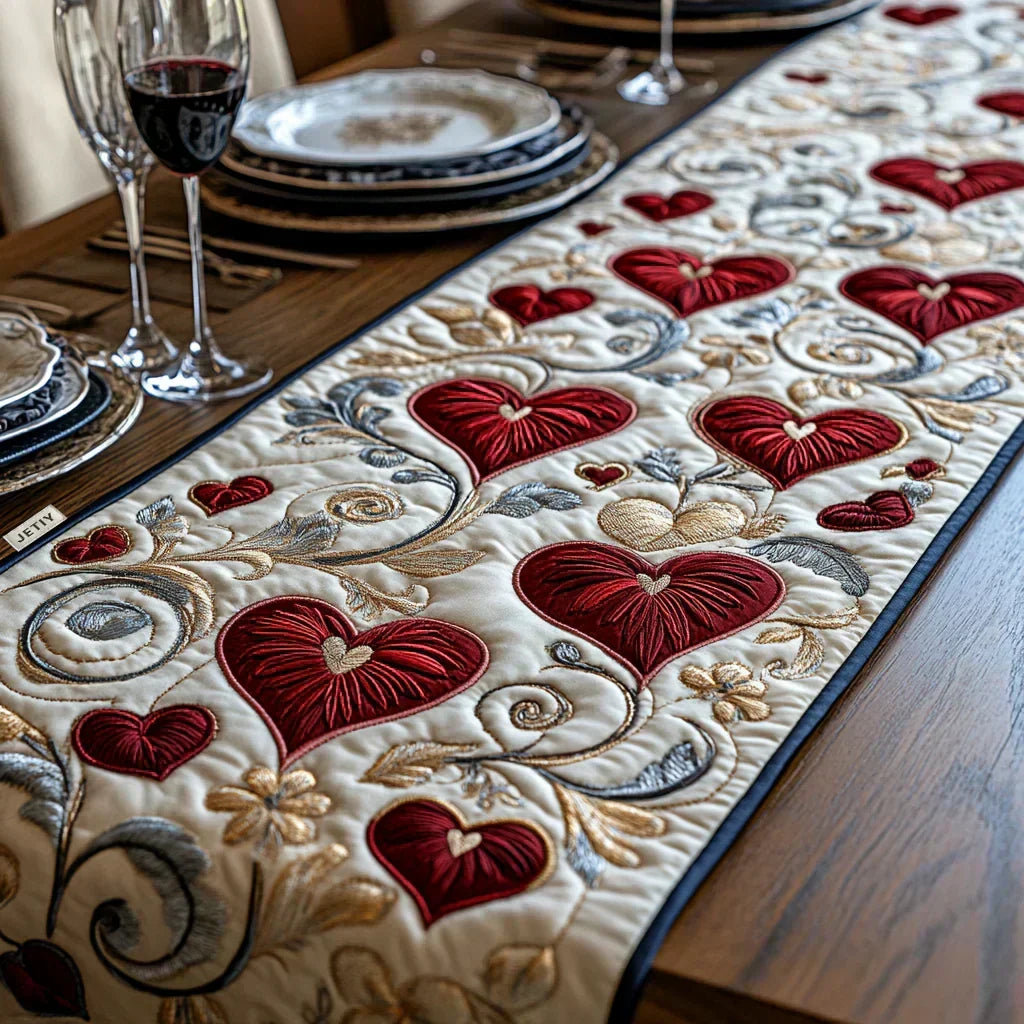 Cascade of Hearts Table Runner