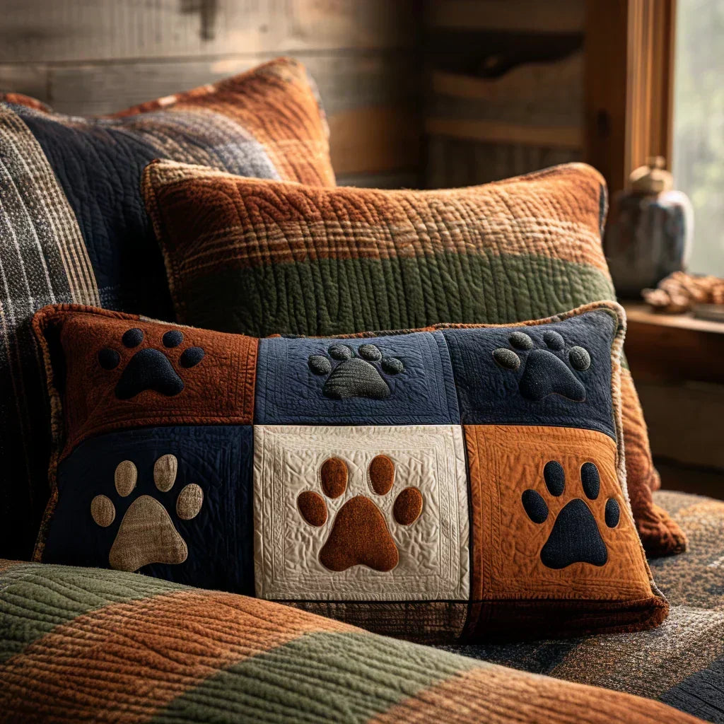 Meadow of Paw Prints Cushion Cover
