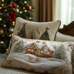 Cabin Under Snow Cushion Cover