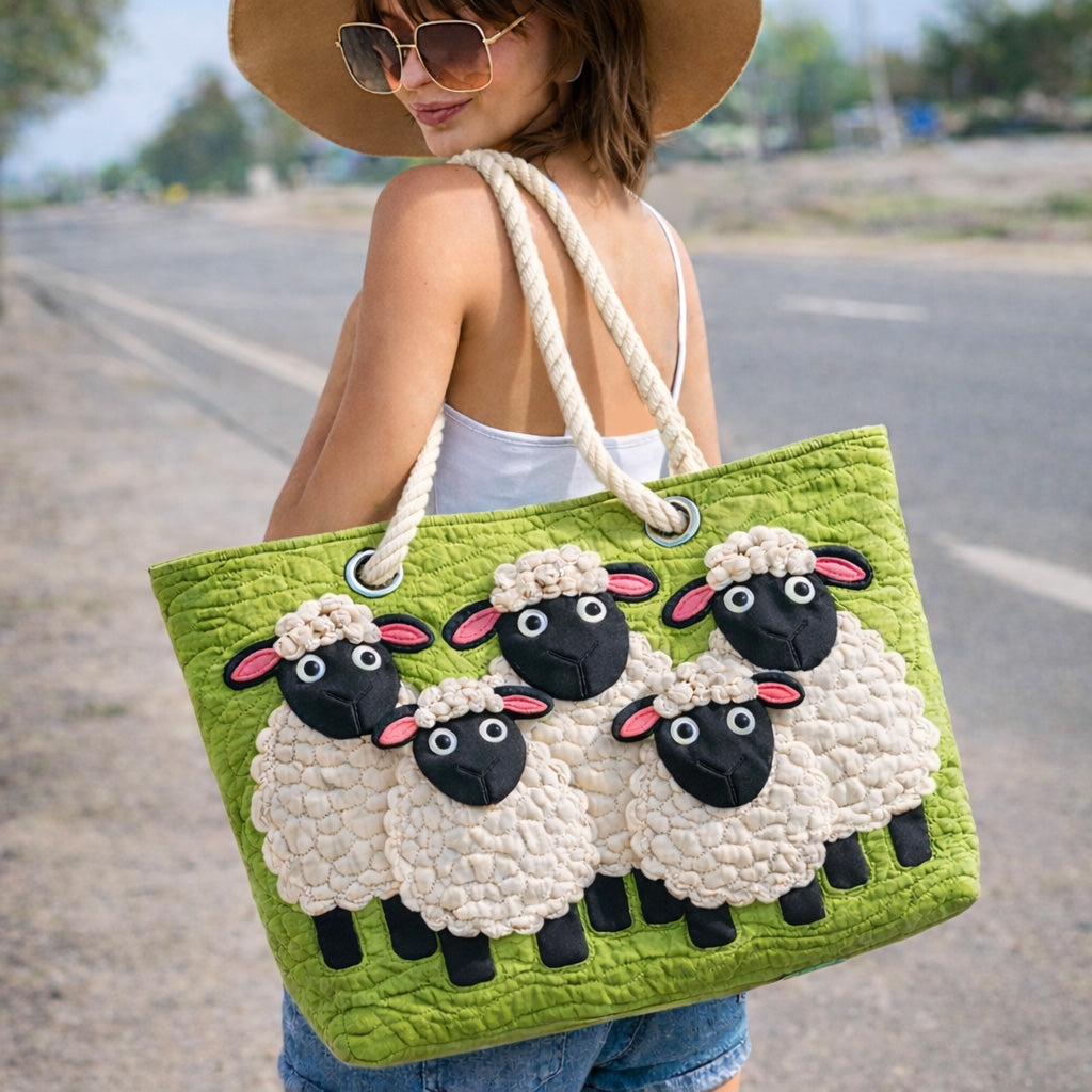 Sheep in the Clouds Beach Bag