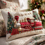 Festive Steam Train Cushion Cover